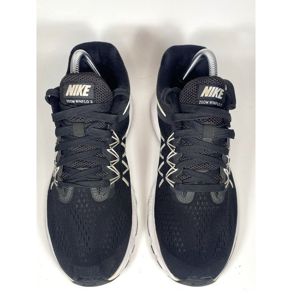 Nike Women's Zoom Winflo 3 Size 9.5 Black White Running Training Athleisure Gym - Picture 4 of 11